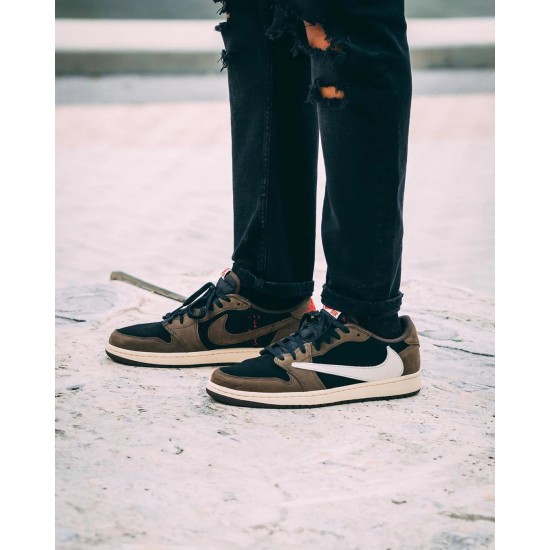 Air Jordan 1 Retro Low Travis Scott CQ4277-001 Černá/Dark Mocha-University Červené Sail