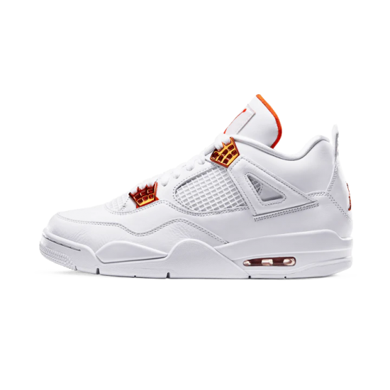 Air Jordan 4 Retro Metallic Oranžovýý CT8527-118 Bílý/Metallic Stříbrný-Team Oranžovýý