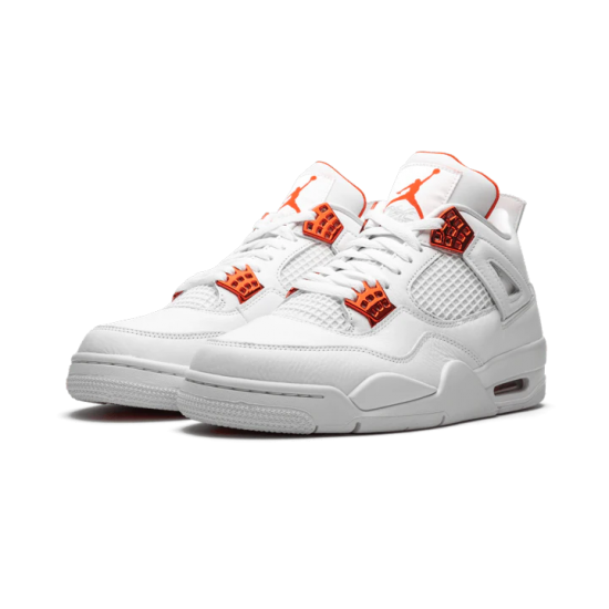 Air Jordan 4 Retro Metallic Oranžovýý CT8527-118 Bílý/Metallic Stříbrný-Team Oranžovýý