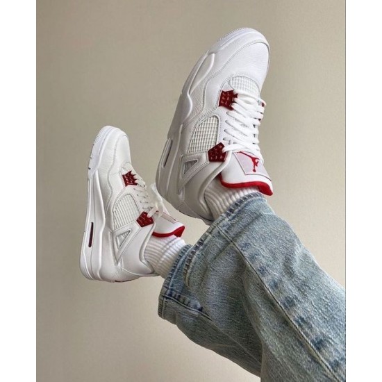 Air Jordan 4 Retro Metallic Červené CT8527-112 Bílý/Metallicsilver-Universityred