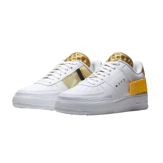 Nike Air Force 1 Low Drop Type Bílý Zlato Žlutý AT7859-100 Bílý/Zlatosuede/Clubgold/Universitygold