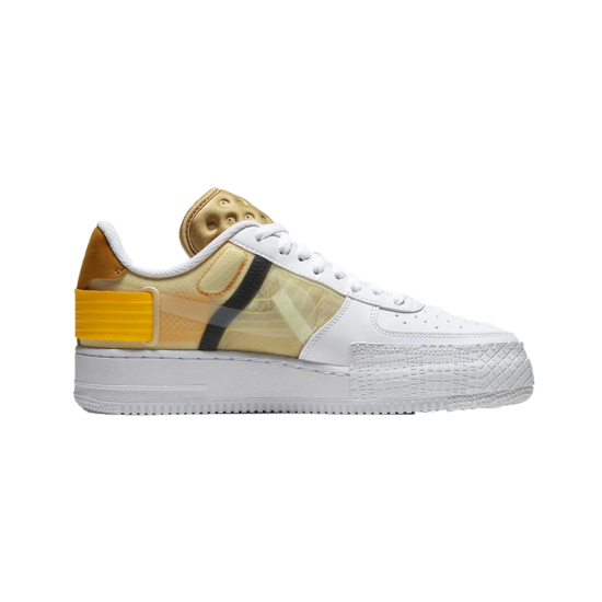 Nike Air Force 1 Low Drop Type Bílý Zlato Žlutý AT7859-100 Bílý/Zlatosuede/Clubgold/Universitygold