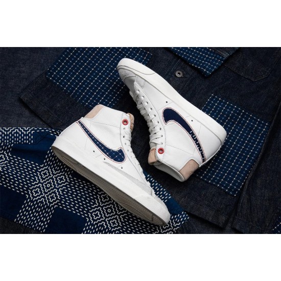 Nike Blazer Mid77 Denham CU8054-100 Sail/Midnight Navy-Summit Bílý