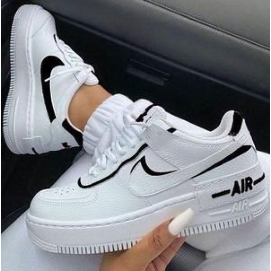 NikeAir Force 1 Shadow Bílý Černá Custom