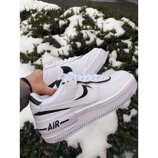 NikeAir Force 1 Shadow Bílý Černá Custom